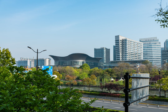 上海长宁苏州河景观步廊风光