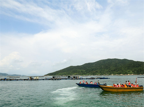 珠海市桂山岛景色和海钓运动