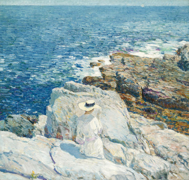 蔡尔德·哈萨姆海浪岩石油画