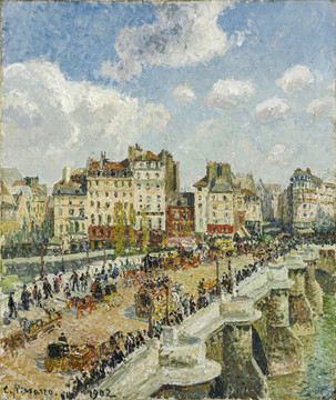 卡米耶·毕沙罗巴黎新桥的午后阳光油画