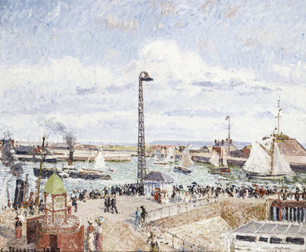卡米耶·毕沙罗美丽码头风景油画