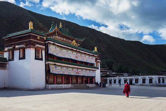 甘肃甘南拉扑楞寺建筑风光