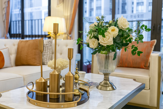 黄铜金属烛台桌布韩式花艺花瓶
