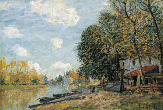 西斯莱莱茵河畔油画
