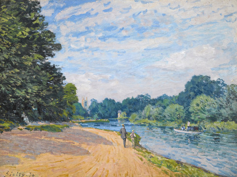 西斯莱泰晤士河畔油画