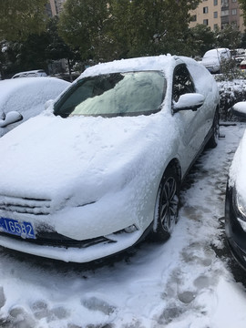 雪景车冬天