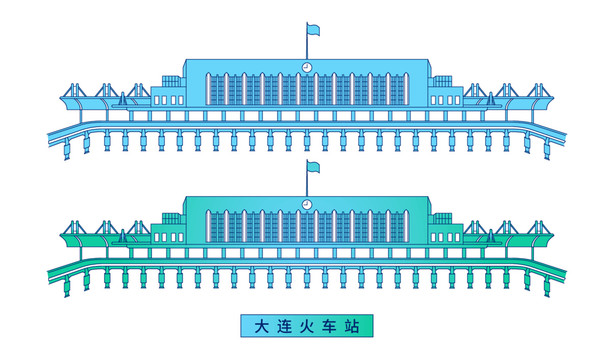 矢量大连火车站