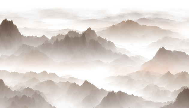 水墨山