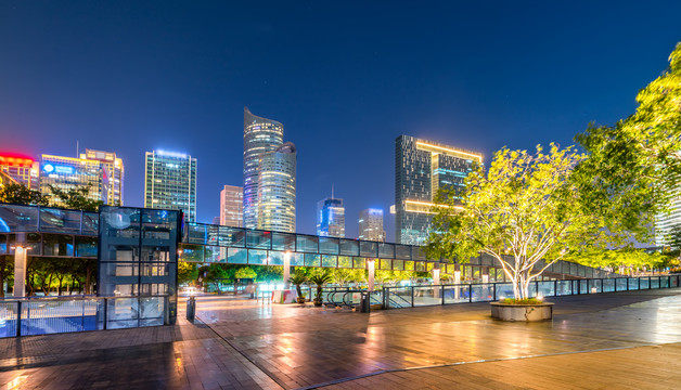 杭州城市建筑景观夜景