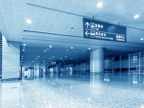 上海浦东机场航站楼的内部