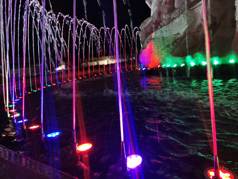 彩色灯光音乐喷泉
