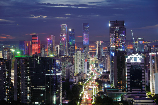 深圳前海自贸区城市风光夜景