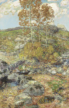 蔡尔德·哈萨姆秋天风景油画
