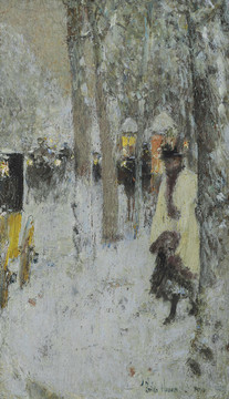 蔡尔德·哈萨姆冬天的巴黎油画