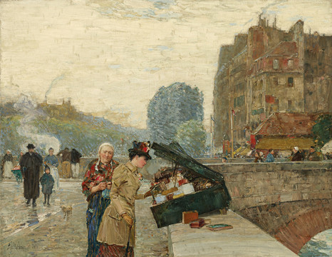 蔡尔德·哈萨姆圣米歇尔街风景油画