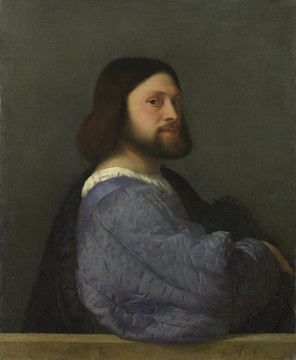 提香·韦切利奥西方男子肖像油画