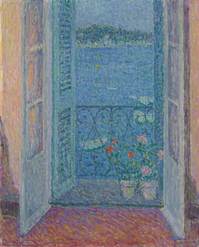 亨瑞.塞蒂纳黄昏时分的窗户油画