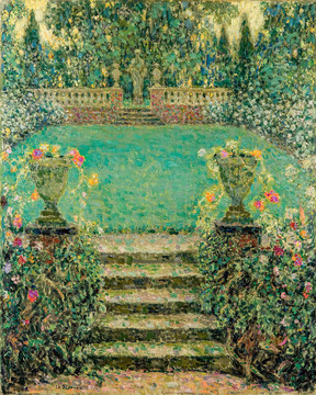 亨瑞.塞蒂纳花园的台阶油画