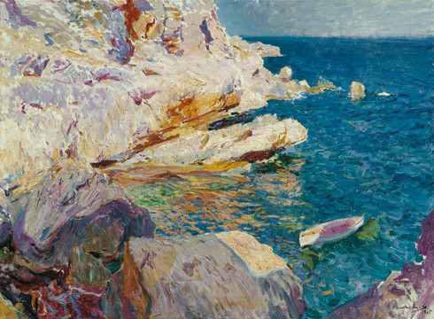 华金索罗拉海岸抽象油画