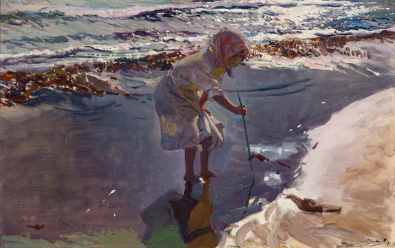 华金索罗拉抽象小孩风景油画