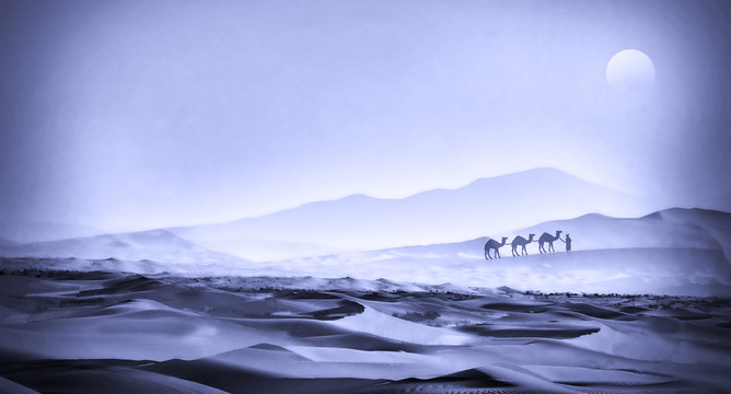 沙漠骆驼装饰画
