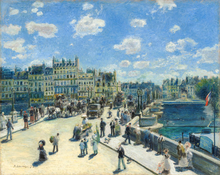 雷诺阿巴黎新桥风景油画