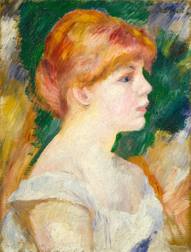 雷诺阿女性肖像油画