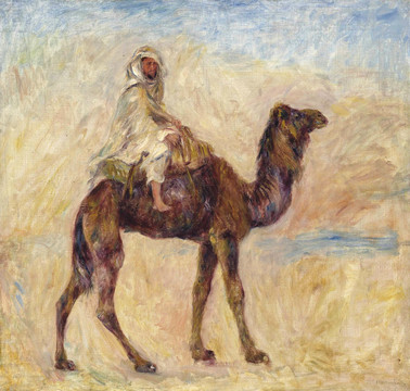 雷诺阿骑骆驼的阿拉伯人油画