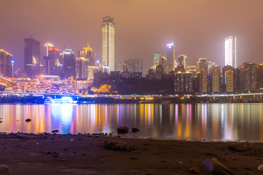 重庆CBD中央商务区夜景
