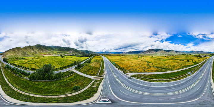 西藏林芝风景航拍林拉公路