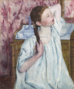 玛丽·卡萨特洗浴的女人油画