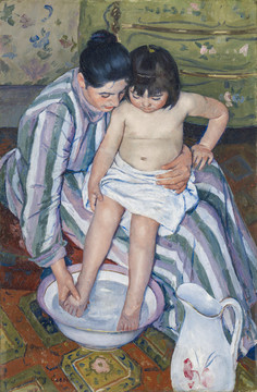 玛丽·卡萨特世界名画洗浴