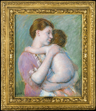 玛丽·卡萨特金框母爱油画