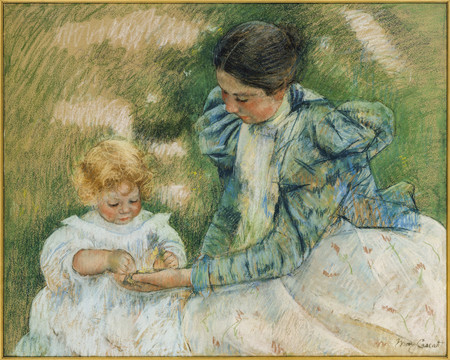 玛丽·卡萨特照顾孩子的母亲油画