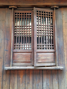 中国风传统古典木窗窗棂