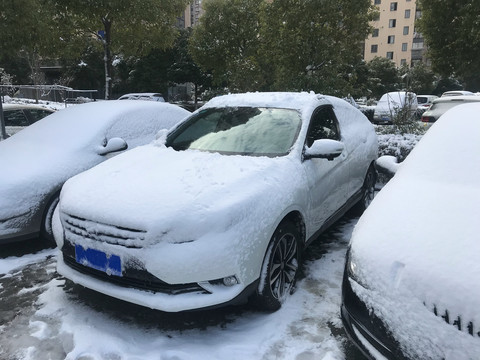 雪景车冬