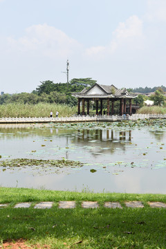 松山湖松湖烟雨风景