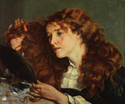 居斯塔夫·库尔贝古典美女肖像油画