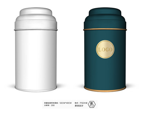 茶罐包装贴图样机模版