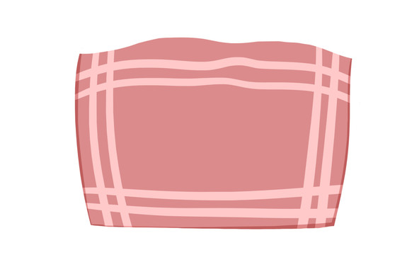 红色扁平风格条纹桌布餐布插画