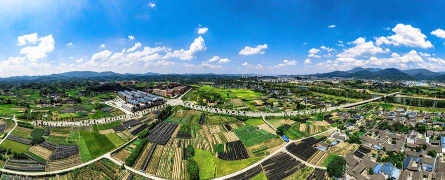 航拍湖南怀化荆坪古村全景图