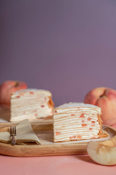 水蜜桃千层蛋糕