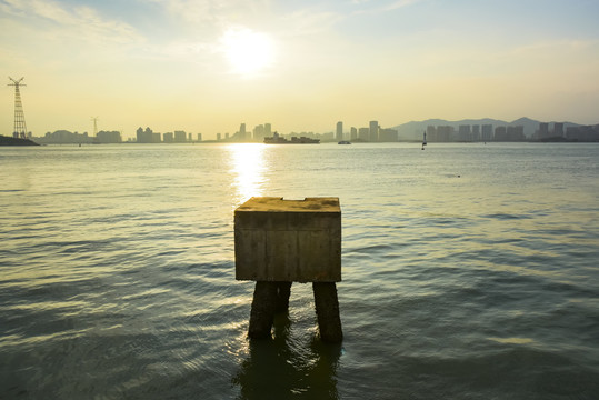 厦门海湾落日