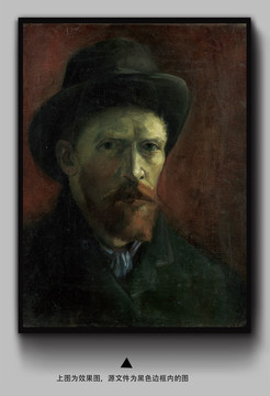 文森特·威廉·梵高戴深色毡帽的自画像