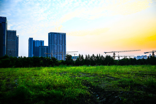 杭州萧山区建筑背景