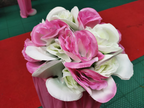 塑料花球特写