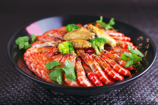 干锅趐中虾