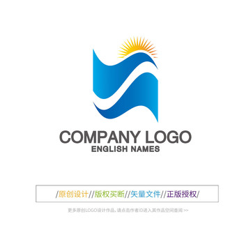 英文N字母LOGO设计