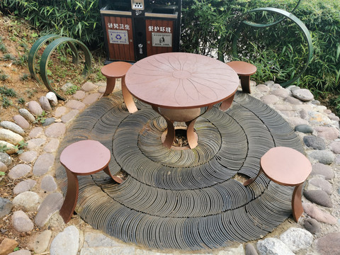 园林绿化休息区铁艺桌椅板凳
