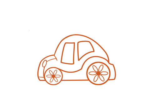原创手绘小汽车玩具卡通简笔画